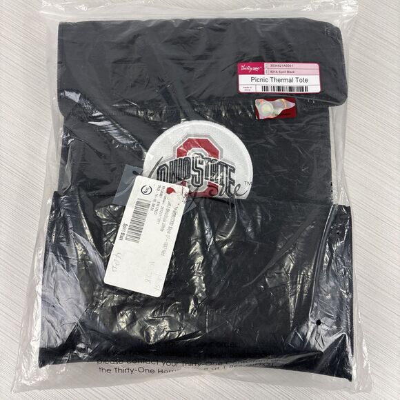 Thirty-one Ohio State Buckeyes Black Picnic Thermal Tote Tailgate Bag 18" NWT - Picture 1 of 5